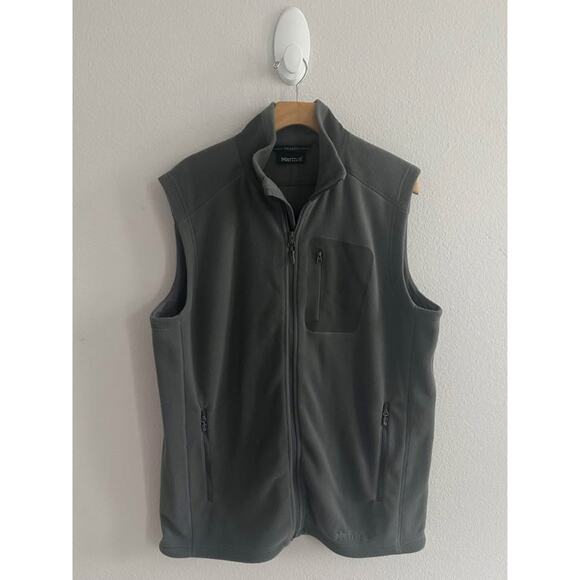 Marmot Men’s Polortec Fleece Sleeveless Classic Grey Cozy Vest Sz‎ L - Picture 1 of 8